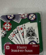 Premier Stylz Unique 8 Casino Poker Theme Coasters NEW - Image 1