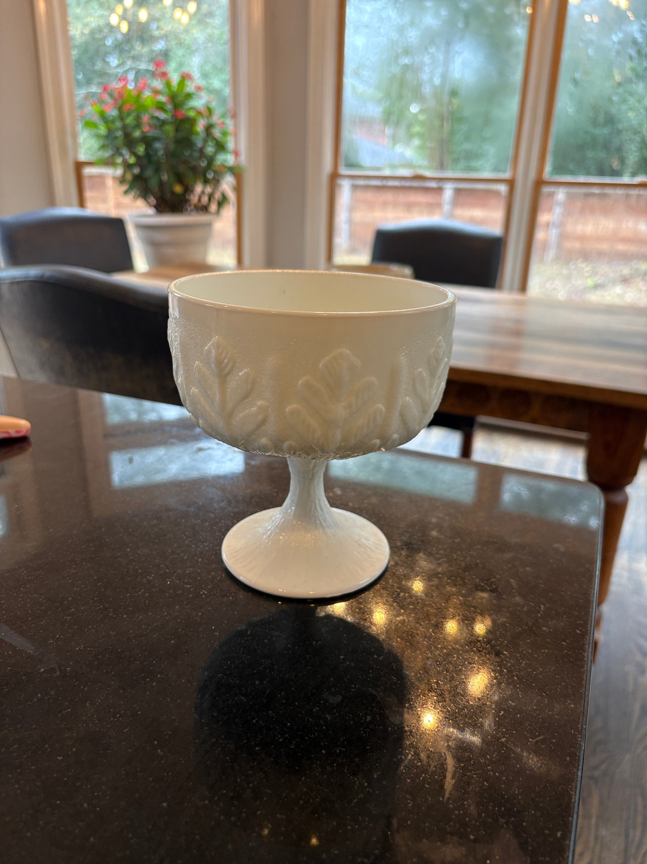 Milk Glass Compote Dish