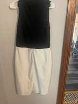 White House Black Market Black and White Dress with Cowl neck  - Image 2