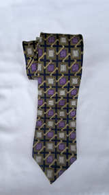 XMI Platinum Geometric Silk Tie - Image 2