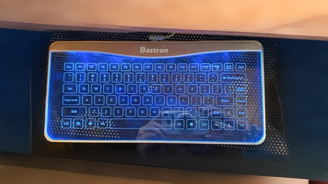 Bastron B6Transparent Glass Touch Keyboard Wired Gold