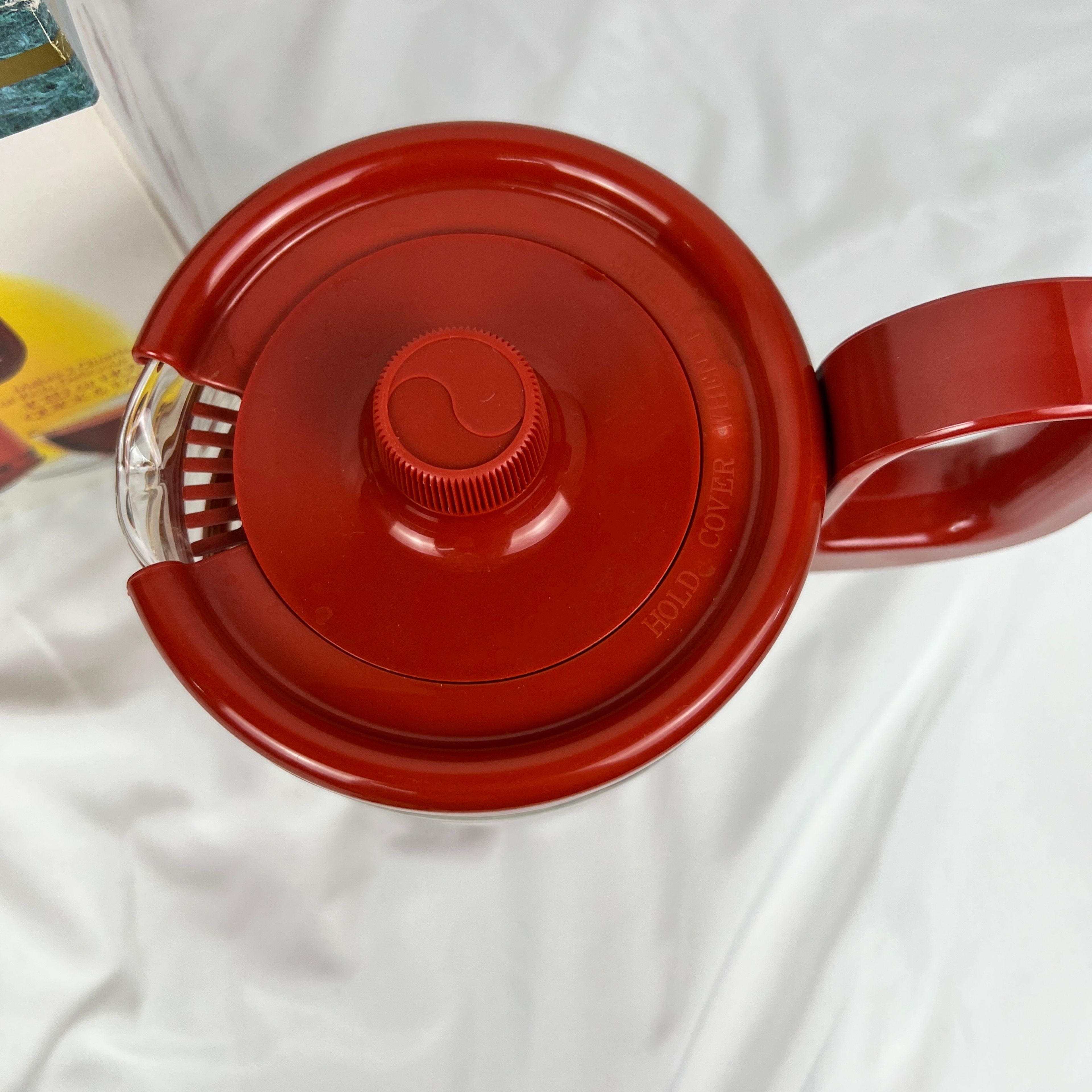 Vintage InfiniTea Gourmet Tea Brewer Evergreen Glass Pitcher Hot or Iced Red - Image 6