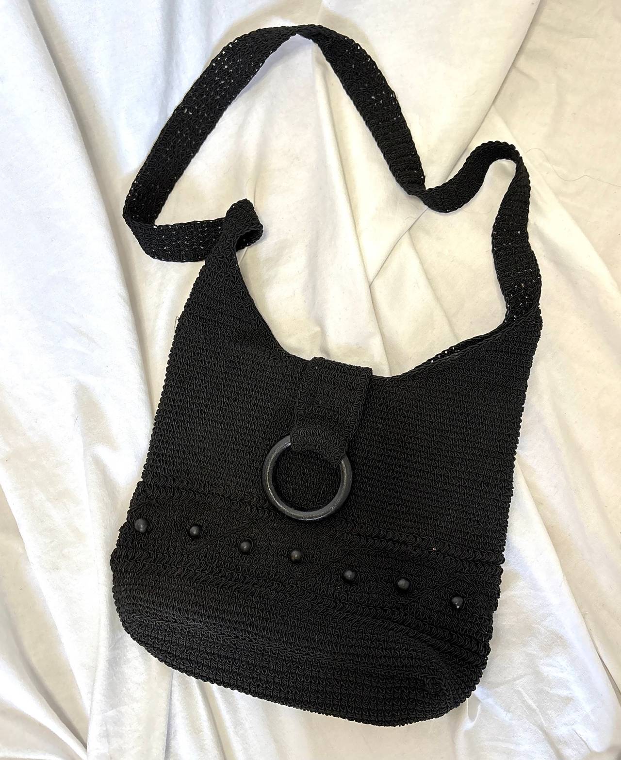 Black Crochet Shoulder Bag