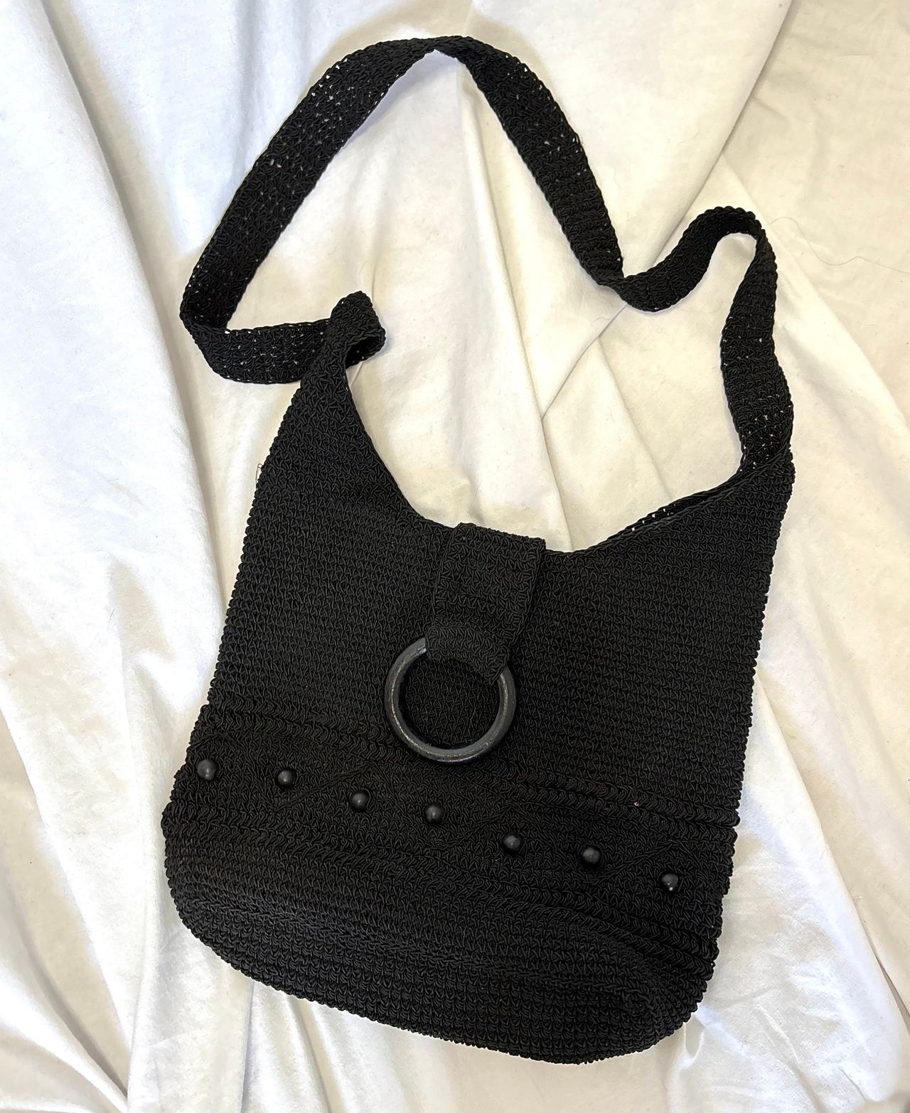 Black Crochet Shoulder Bag