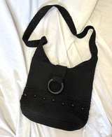 Black Crochet Shoulder Bag - Image 1