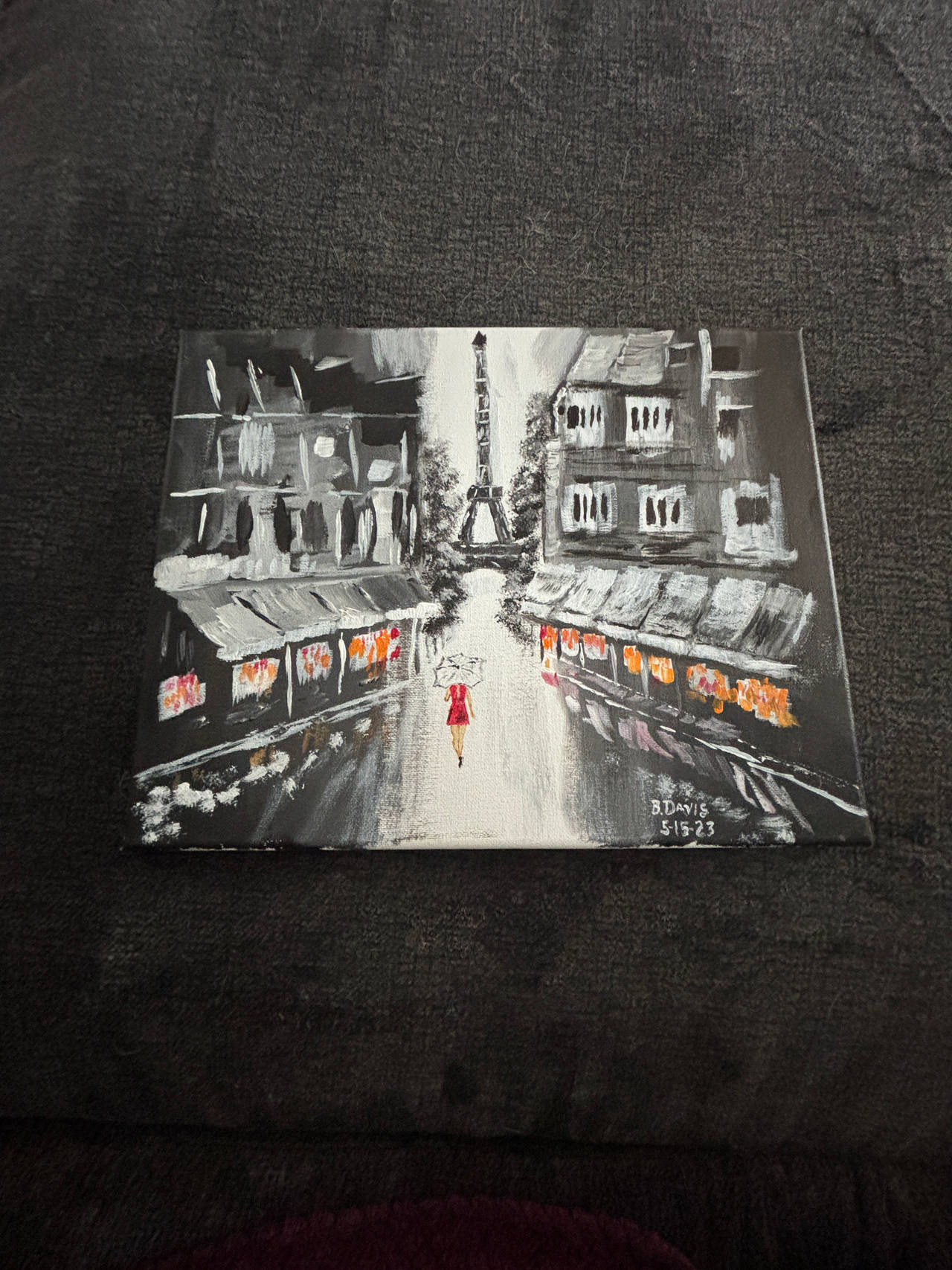 Paris Street Scene Painting original on canvas 11 x 14