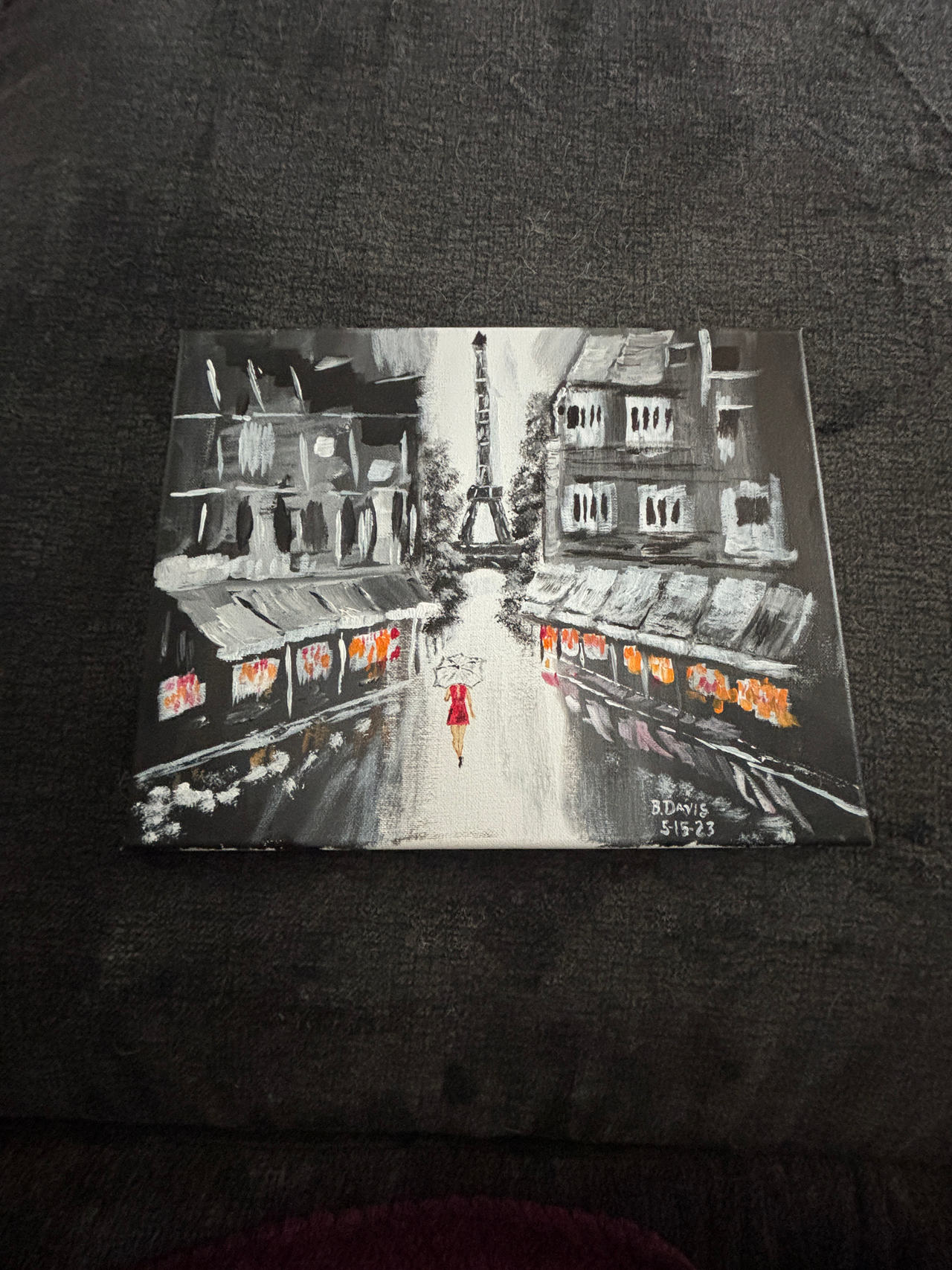 Paris Street Scene Painting original on canvas 11 x 14