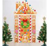 4PCS Christmas Gingerbread House Decorations Gingerbread Door Covers - Image 1