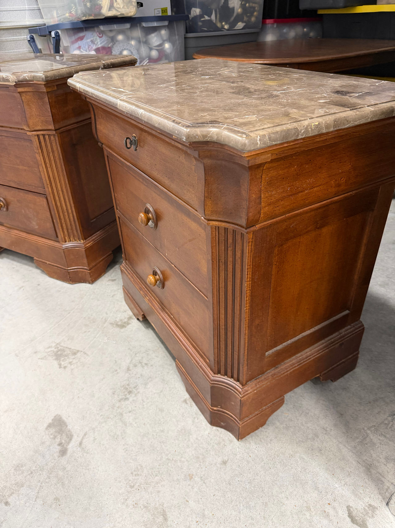 Marble Top Wood Nightstands