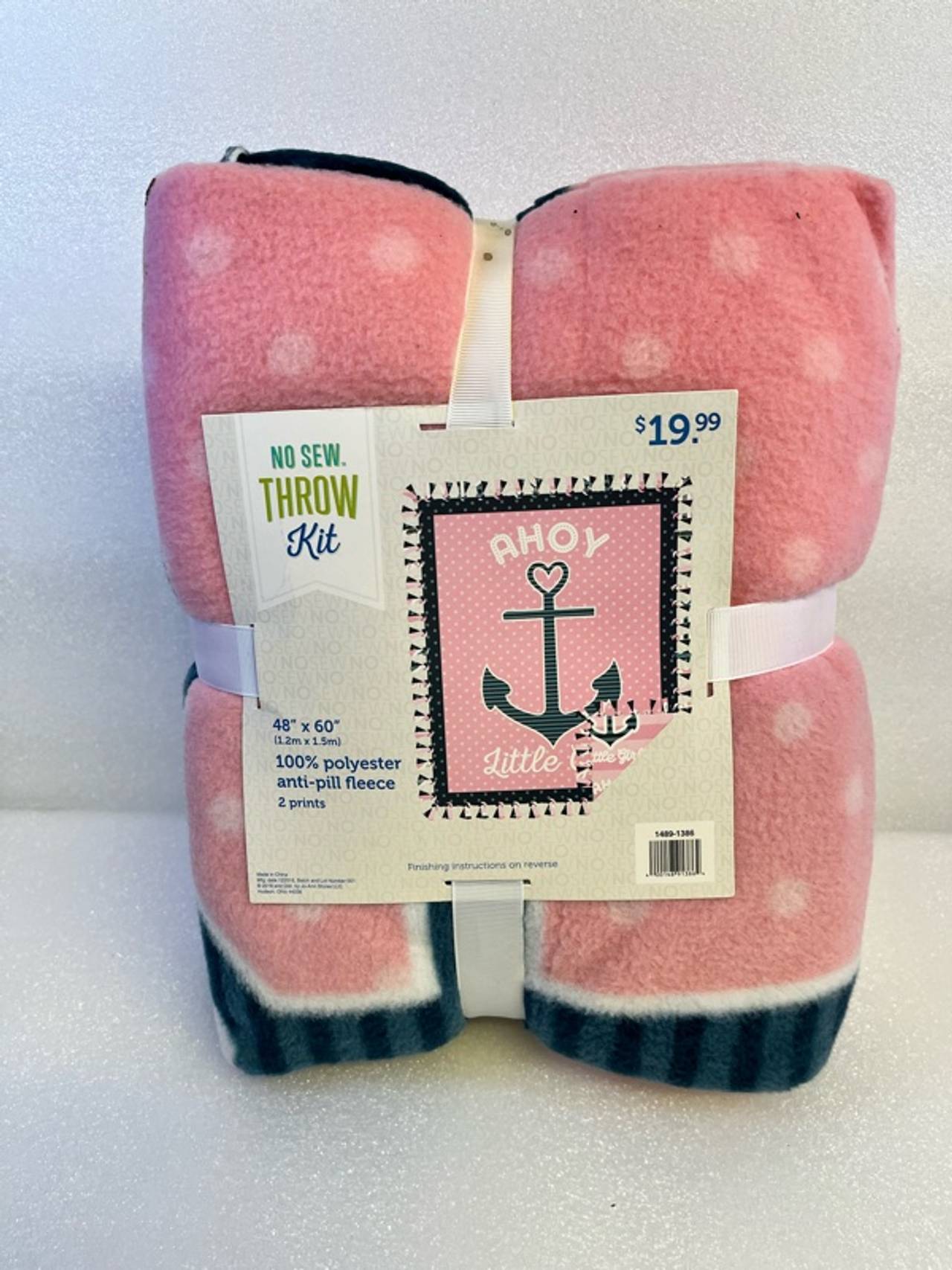 Just Born Baby Girl Blanket Pink Anchor Polka Dots
