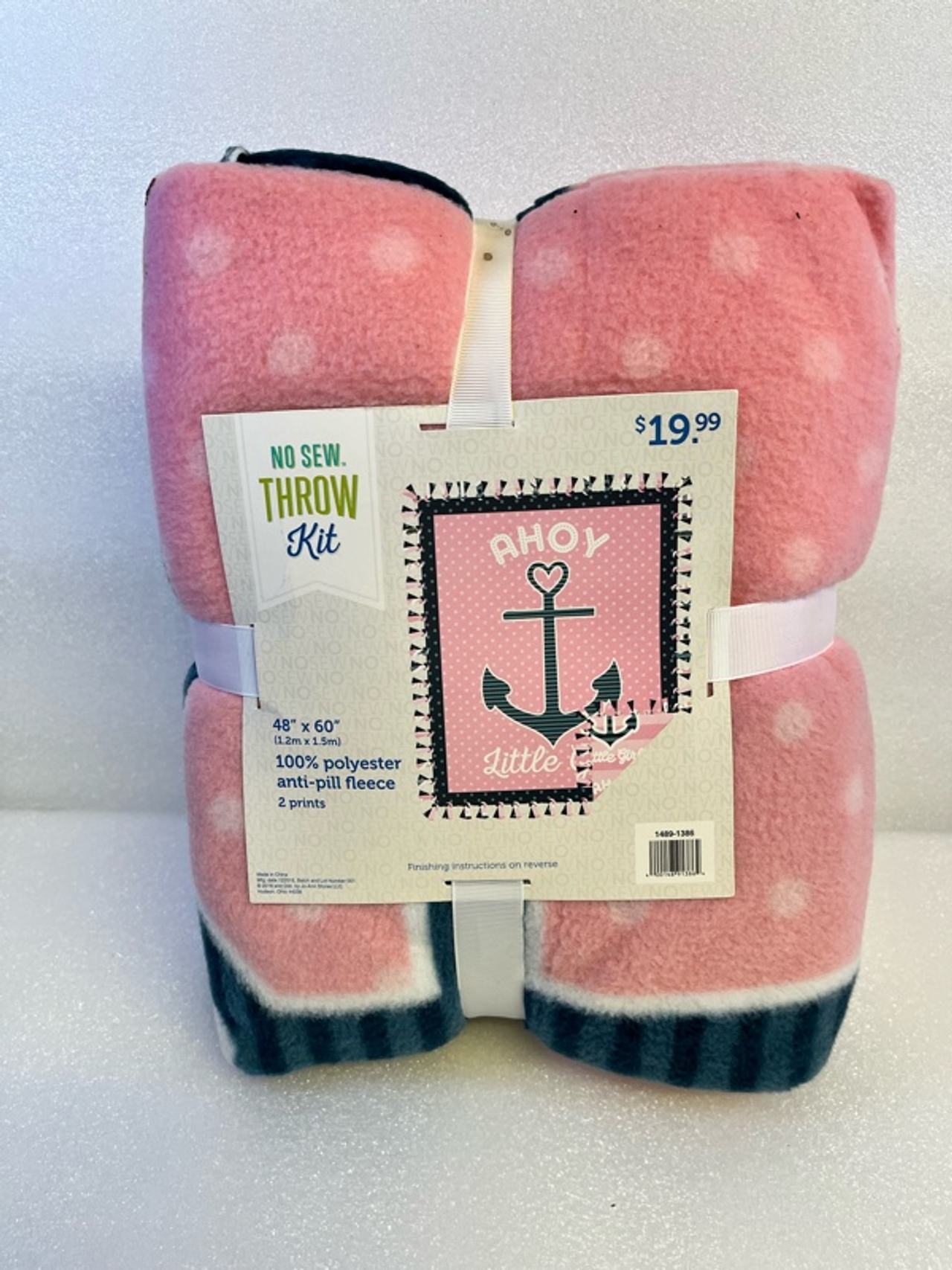 Just Born Baby Girl Blanket Pink Anchor Polka Dots