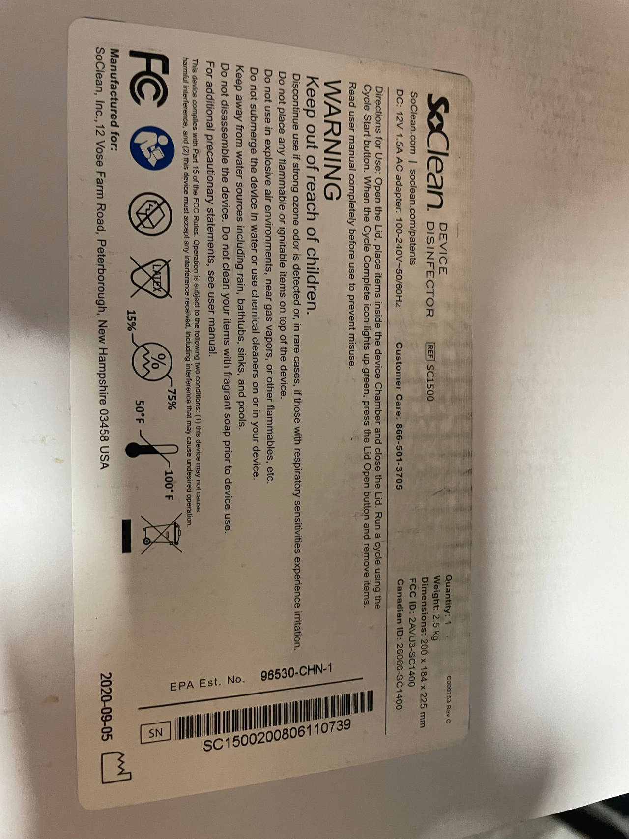 SoClean 2 CPAP Sanitizing Machine