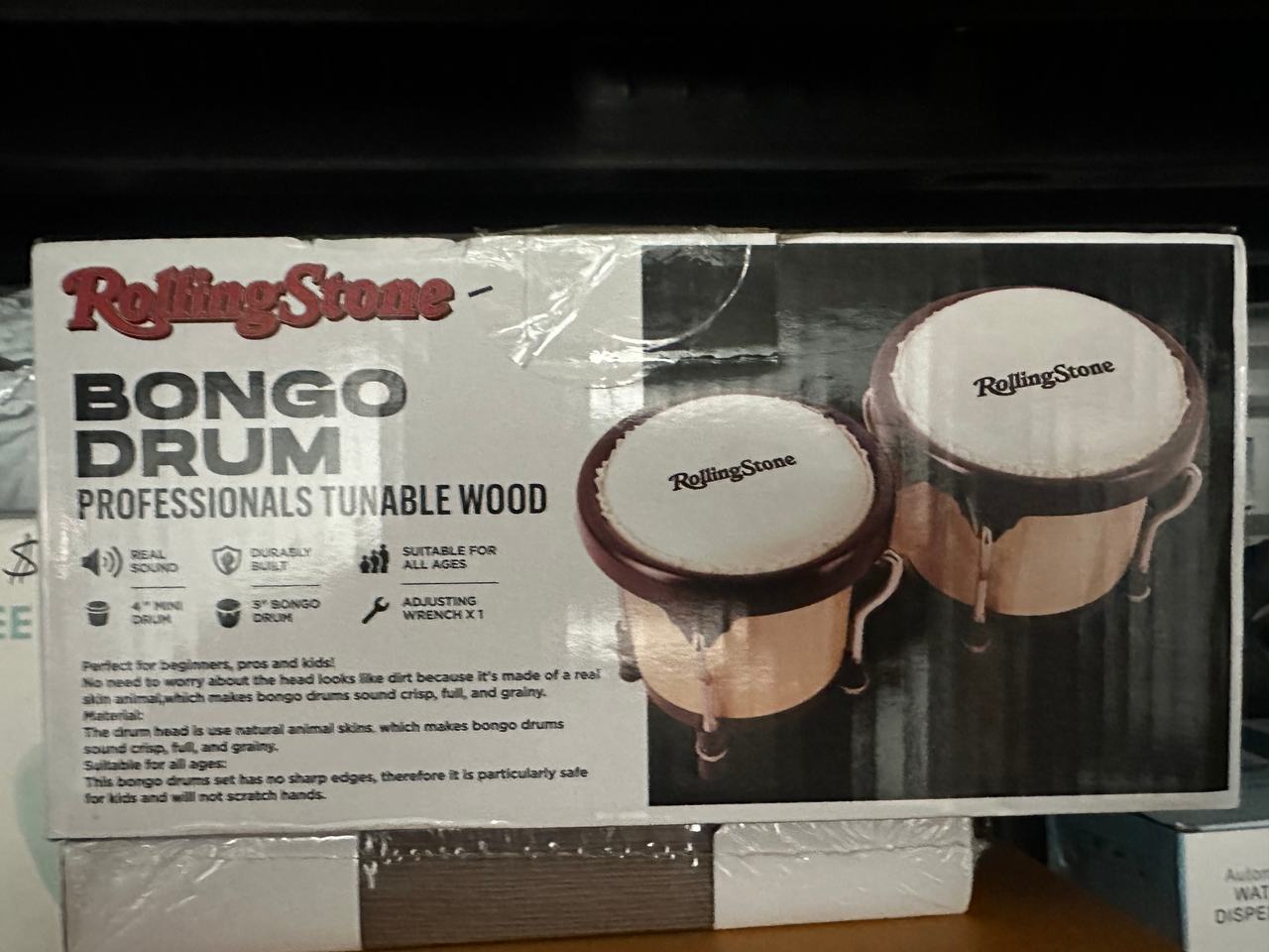 Rolling Stone Professionals Tunable Wood Bongo Drum Set