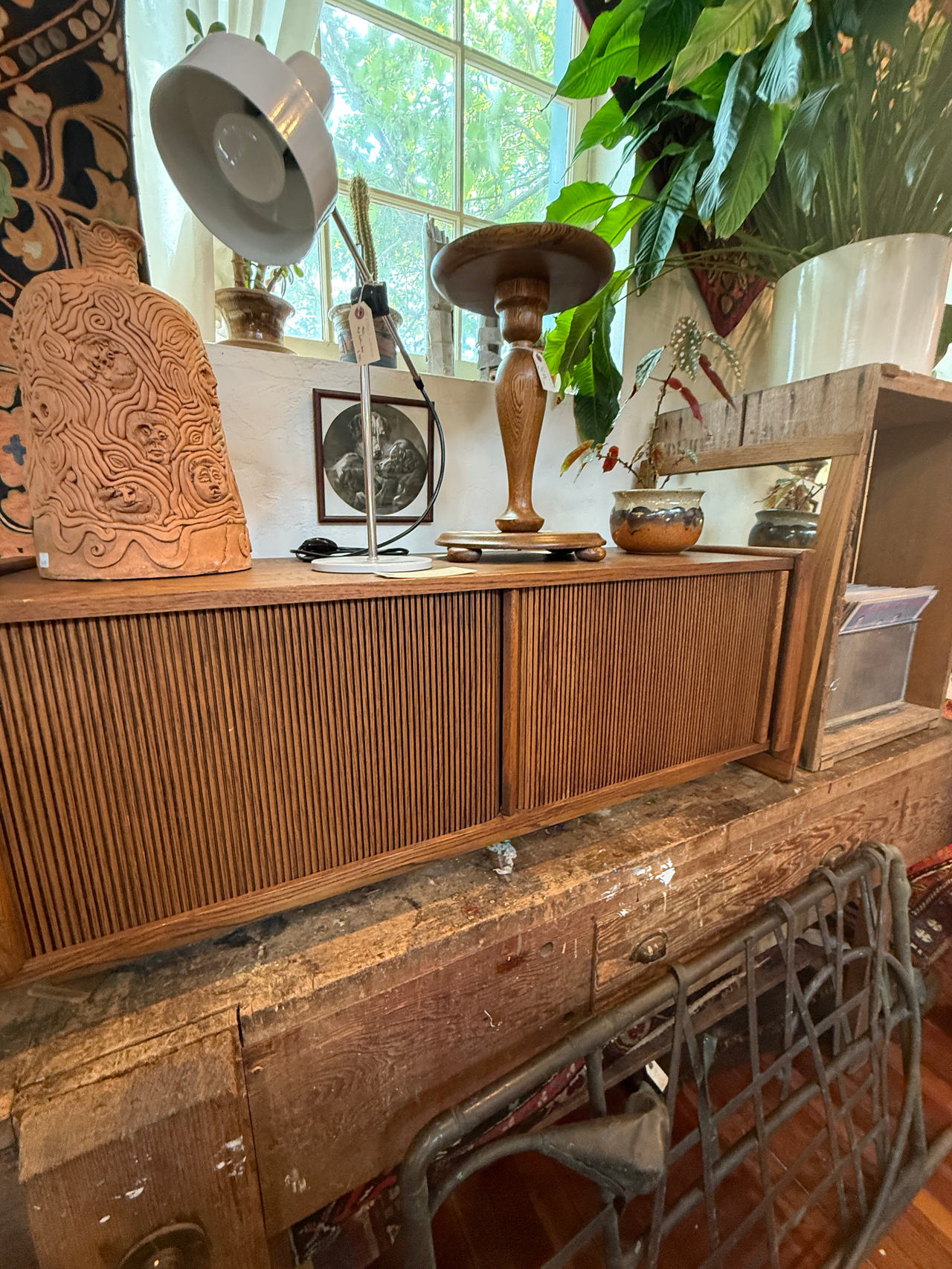 Mid-Century Modern Tambour Door Cabinet