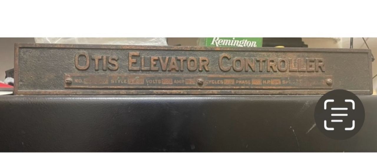 Otis Elevator Controller Plaque Vintage Copper-Plated Iron Sign