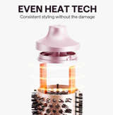 Wavytalk Heatwave Pro Ionic Thermal Brush Set, Dual Voltage 3-Size Heated Grey - Image 3