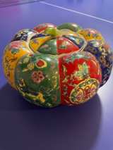 Chinese Famille Rose Porcelain Pumpkin Box - Image 1