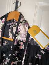 Smart Trend Floral Kimono Robe Black Flowers - Image 4