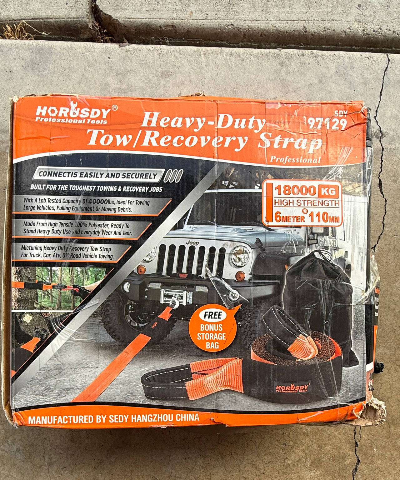 Horusdy Heavy-Duty Tow/Recovery Strap 40000lb 18000kg