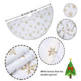 Faux Fur Christmas Tree Skirt,36 inches Luxury Tree Skirt with Gold Snowflake - Image 3