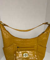 Michael Rome Designs Leather Croc Embossed Hobo Shoulder Bag - Image 1