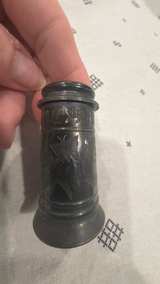 Antique Pewter salt or pepper Shaker etched floral Muffineer vintage - Image 3
