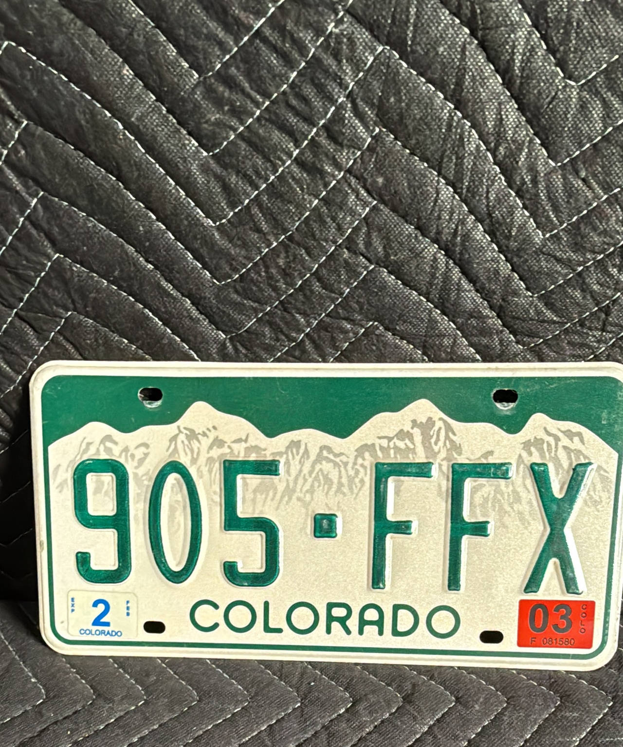 Colorado License Plate 905-FFX