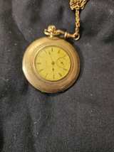 Elgin Vintage Gold-Tone Pocket Watch with Chain - Image 2