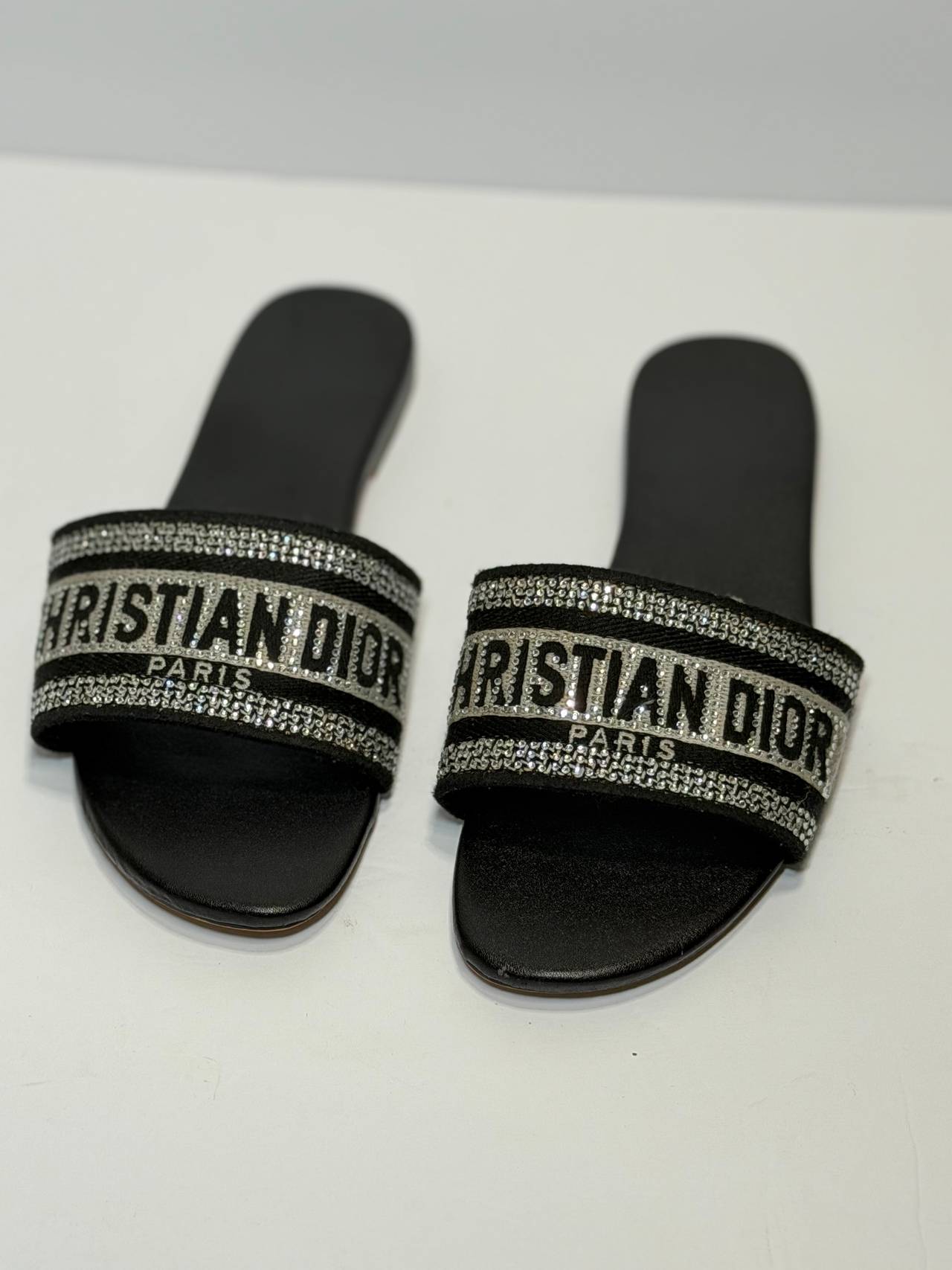 Dior Dway Slide Sandal with Strass Crystals