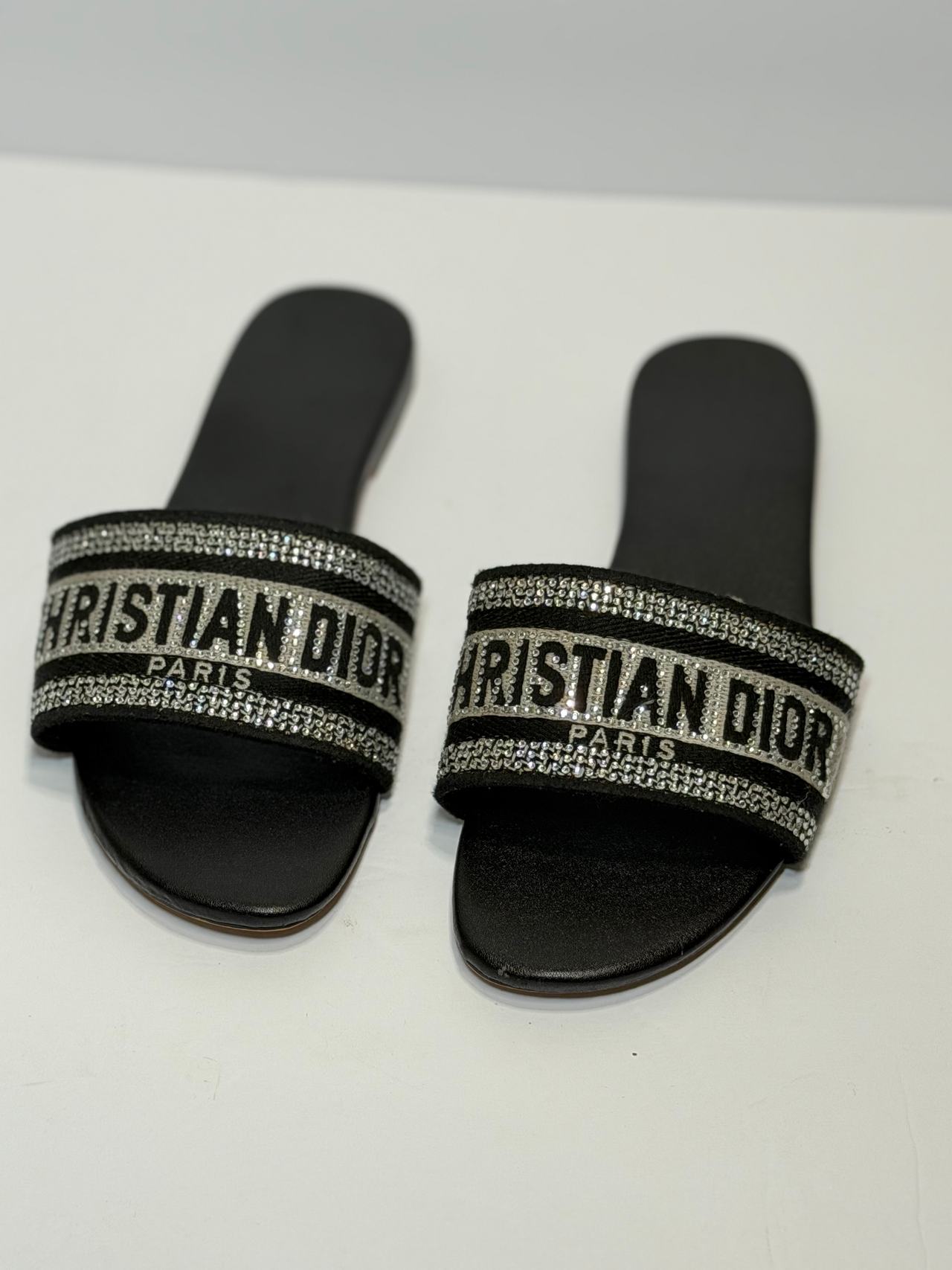 Dior Dway Slide Sandal with Strass Crystals