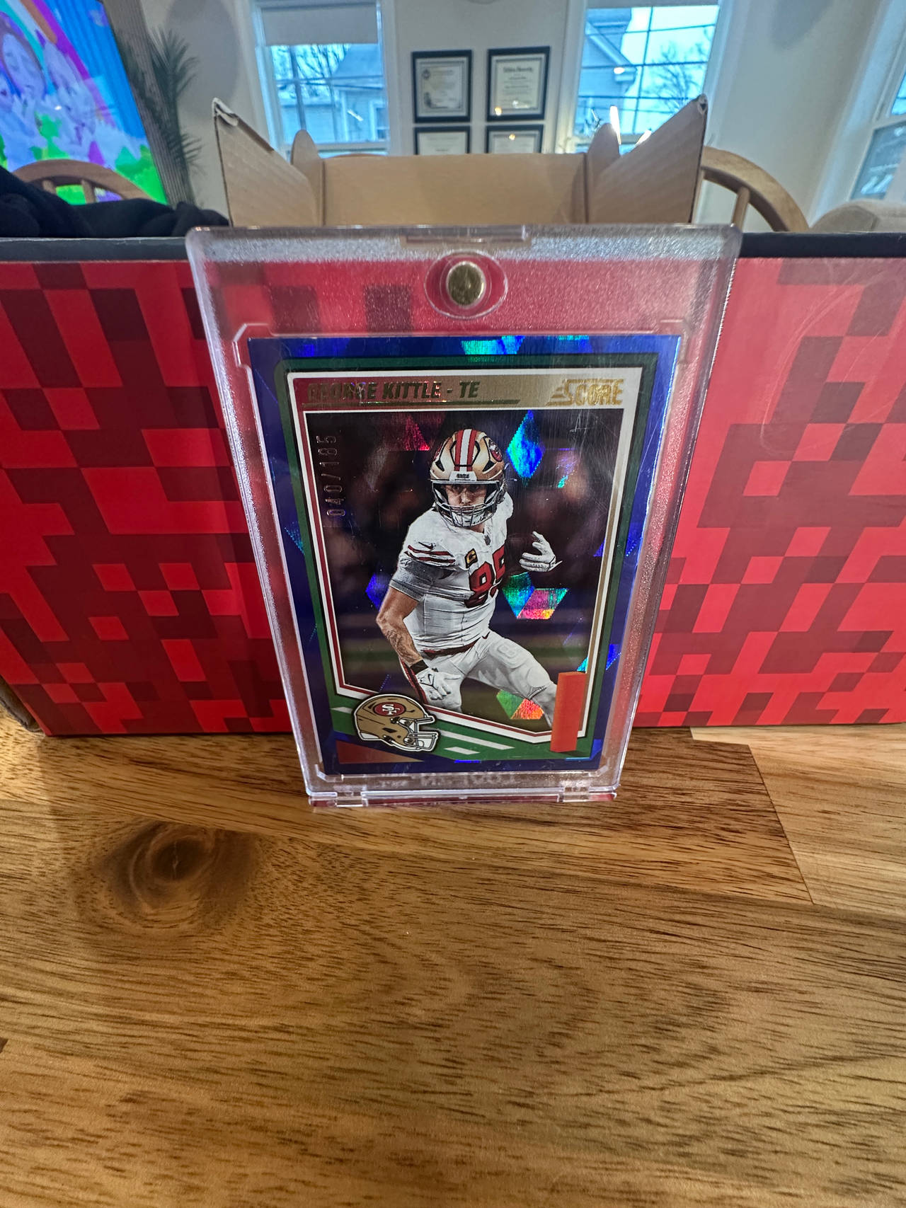 2022 Panini Score George Kittle Blue Crystal Parallel #324 /195