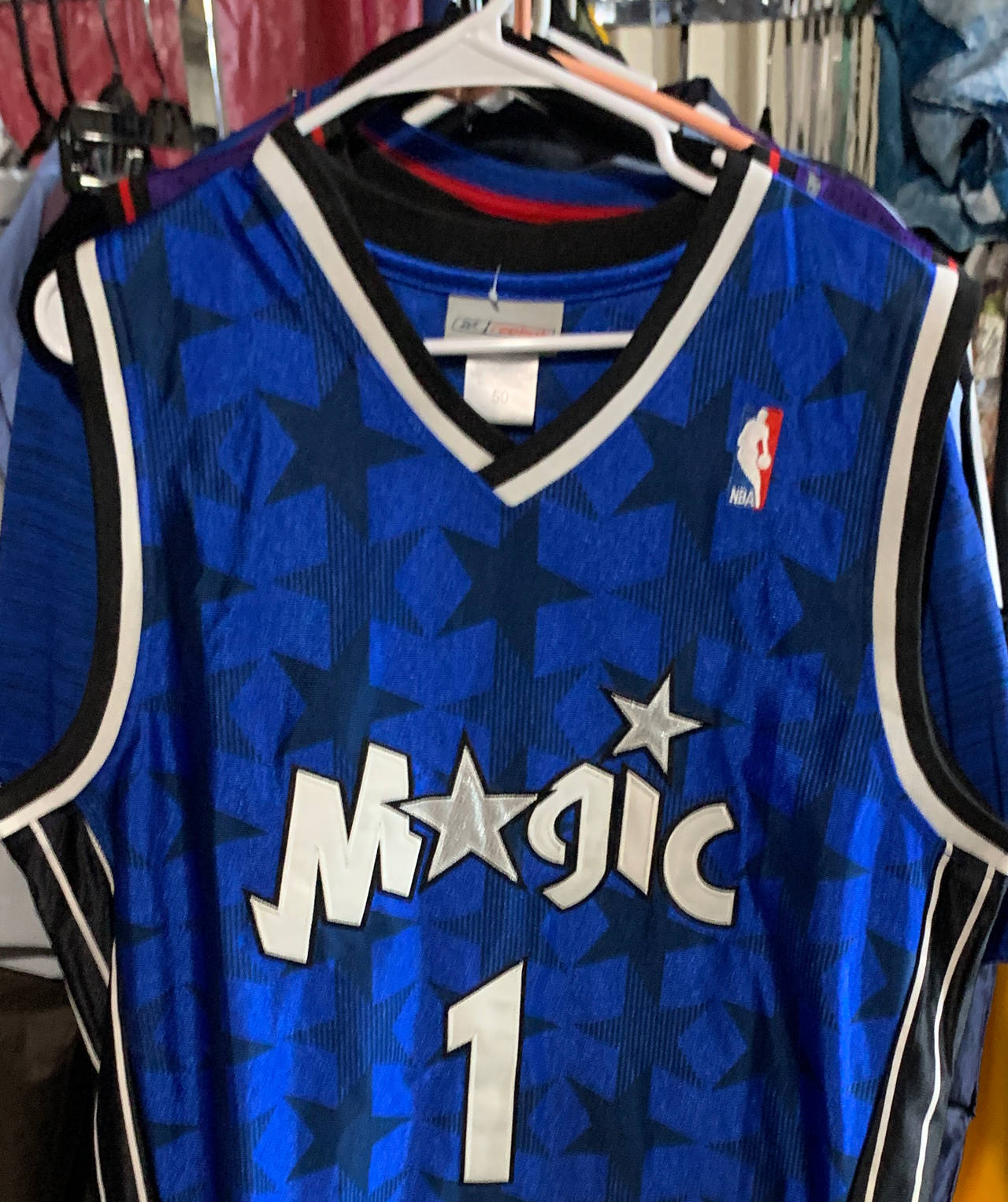 Reebok Tracy McGrady Orlando Magic Star Pattern Swingman Jersey. Size Large