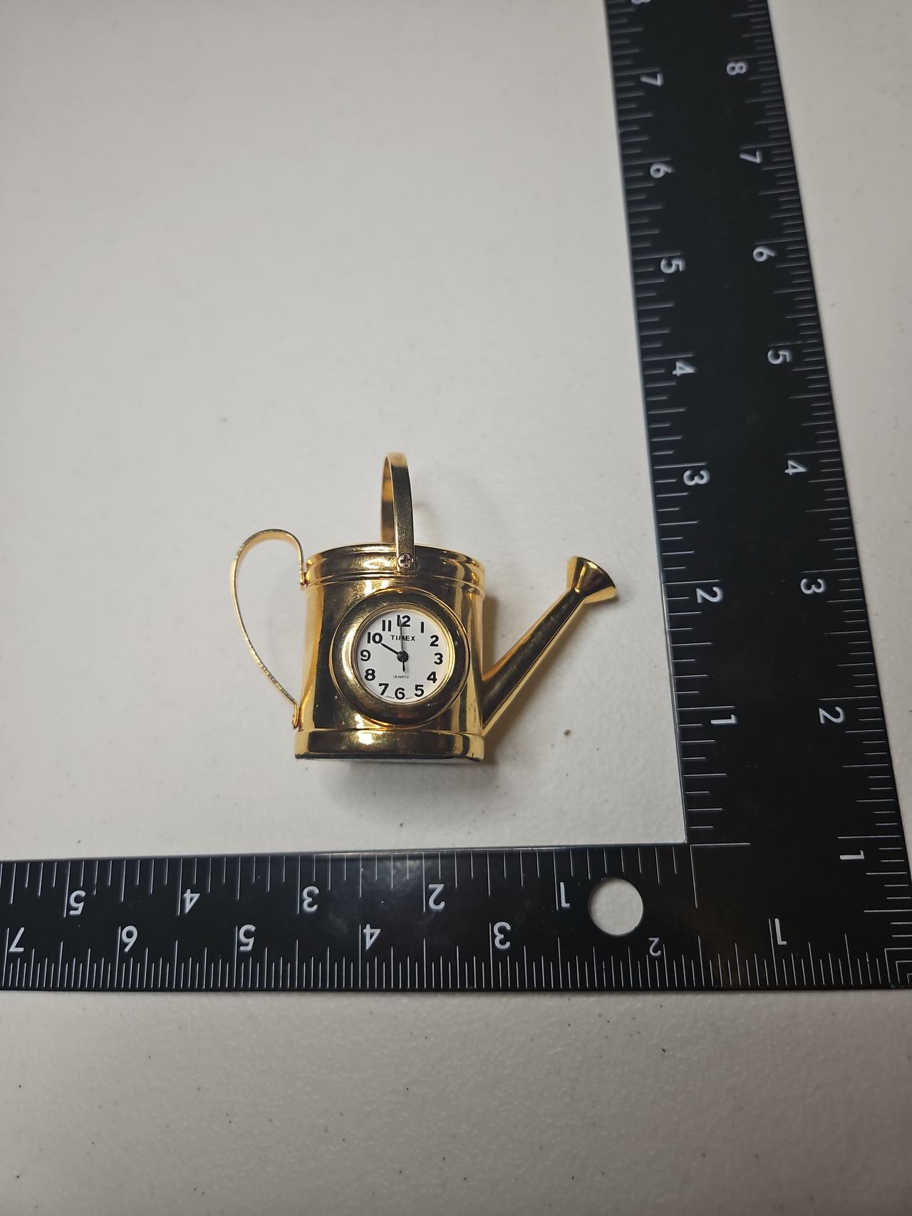 Timex Miniature Watering Can Brass Clock