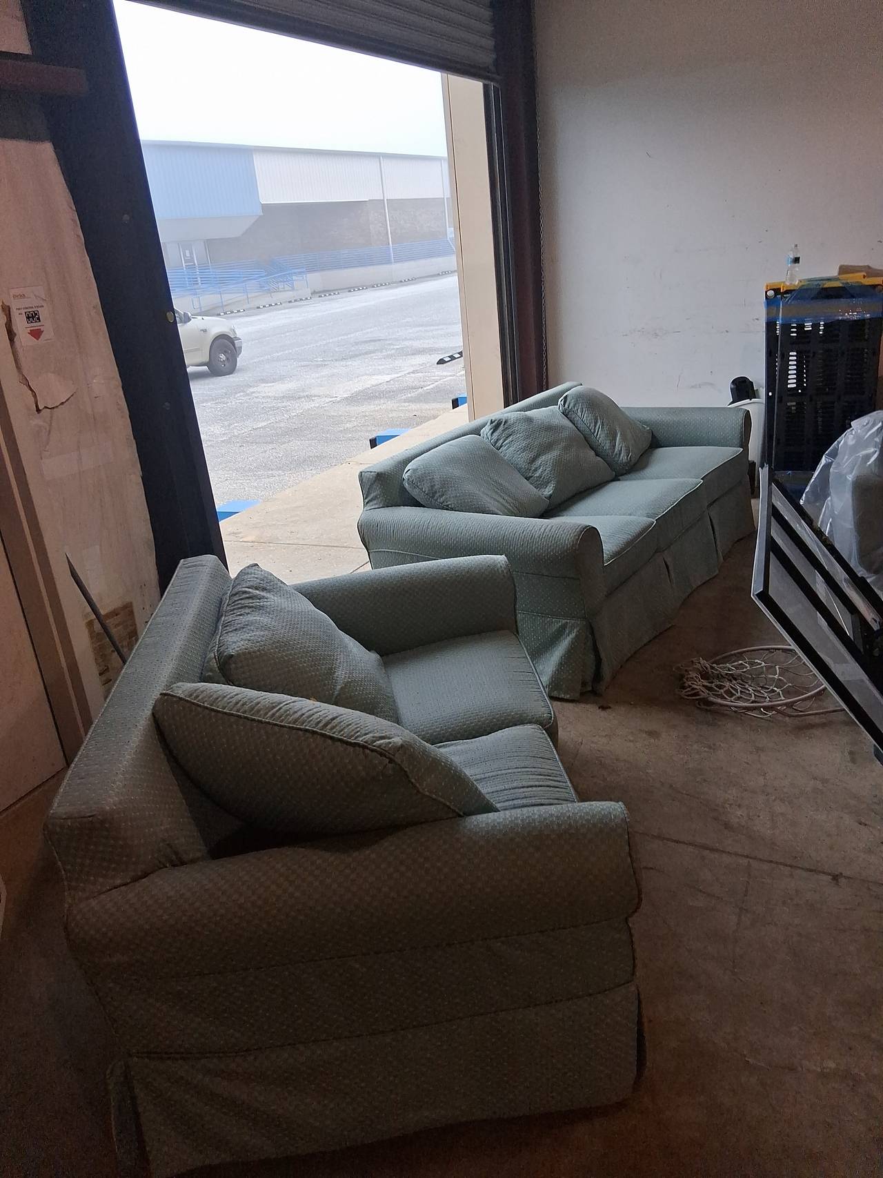 Traditional Skirted Sofa and Loveseat Set