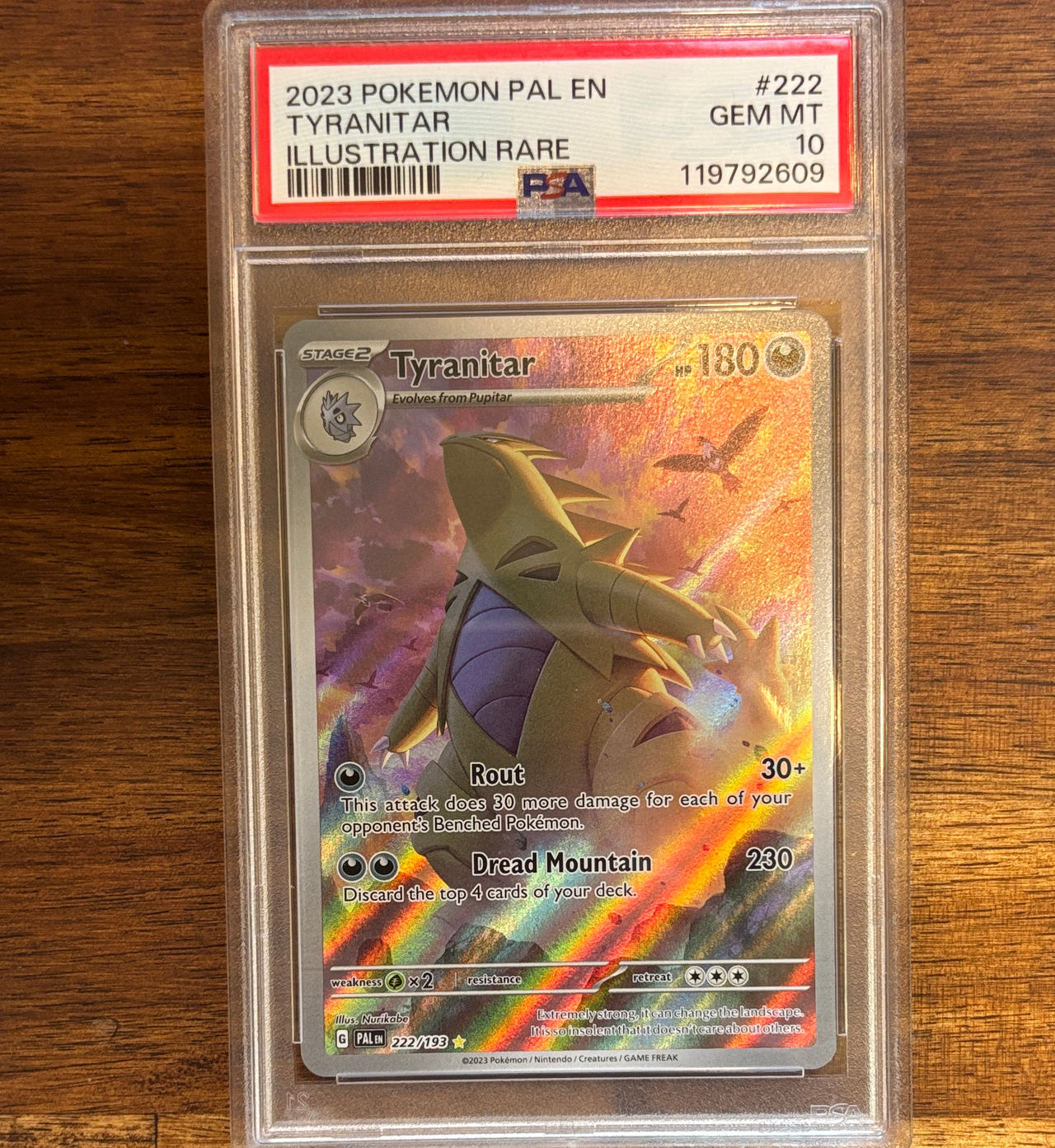 2023 Pokemon Paldea Evolved Tyranitar Illustration Rare PSA 10