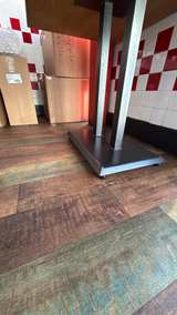 3 Solid Oak Restaurant Table with Metal Pedestal Base - Image 7
