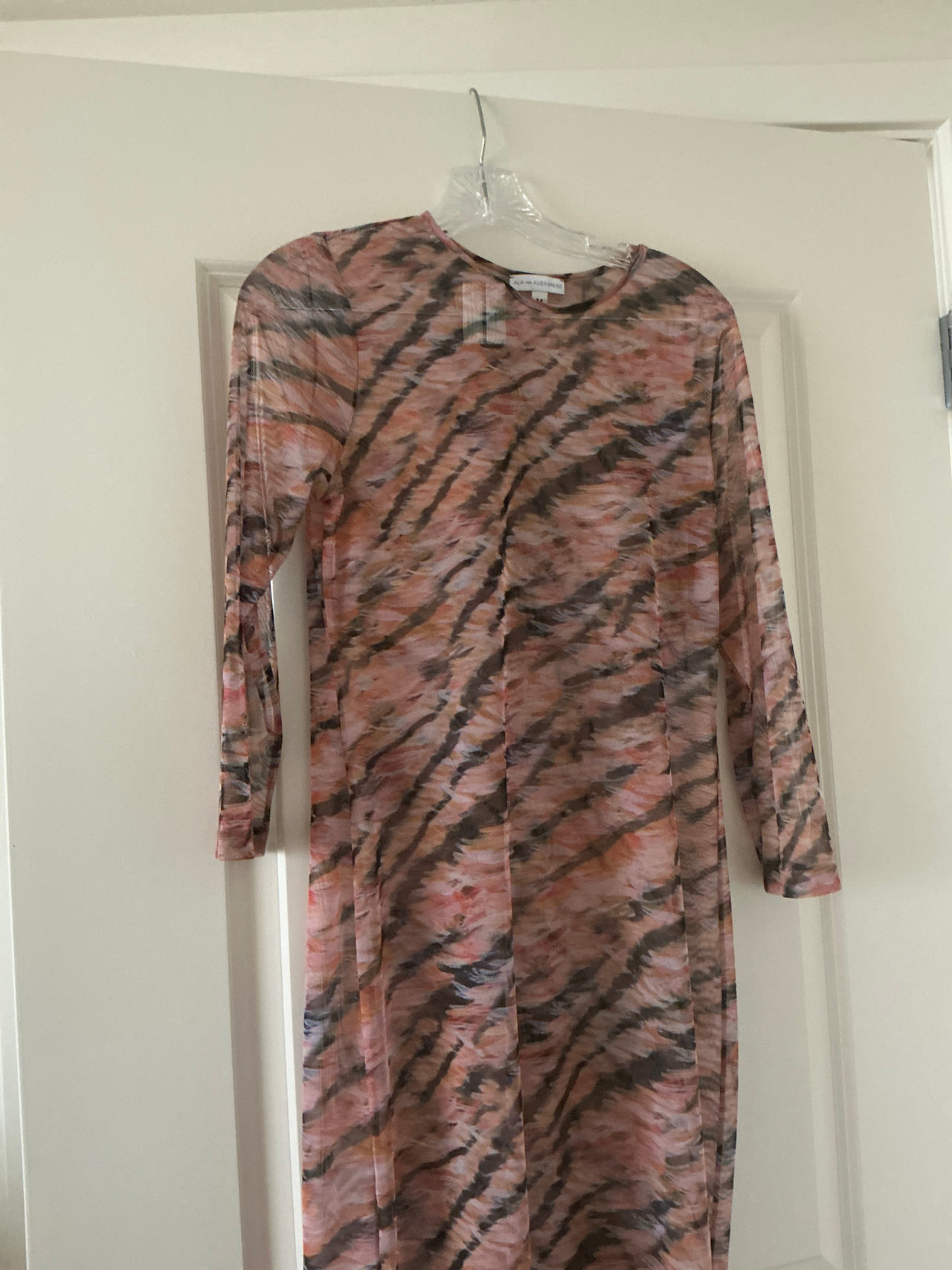 Long Sleeve Mesh Dress