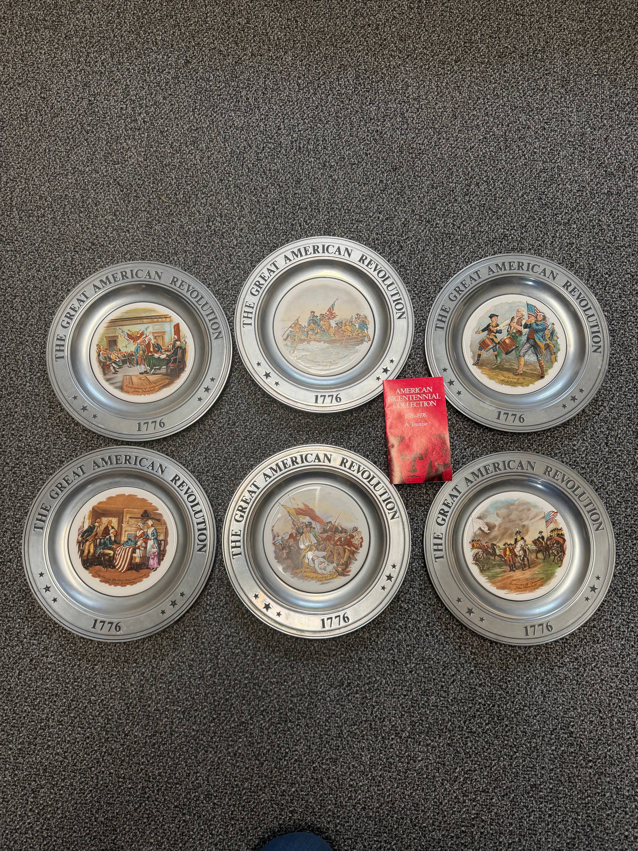 Wilton Armetale The Great American Revolution Pewter Plates Set of 6