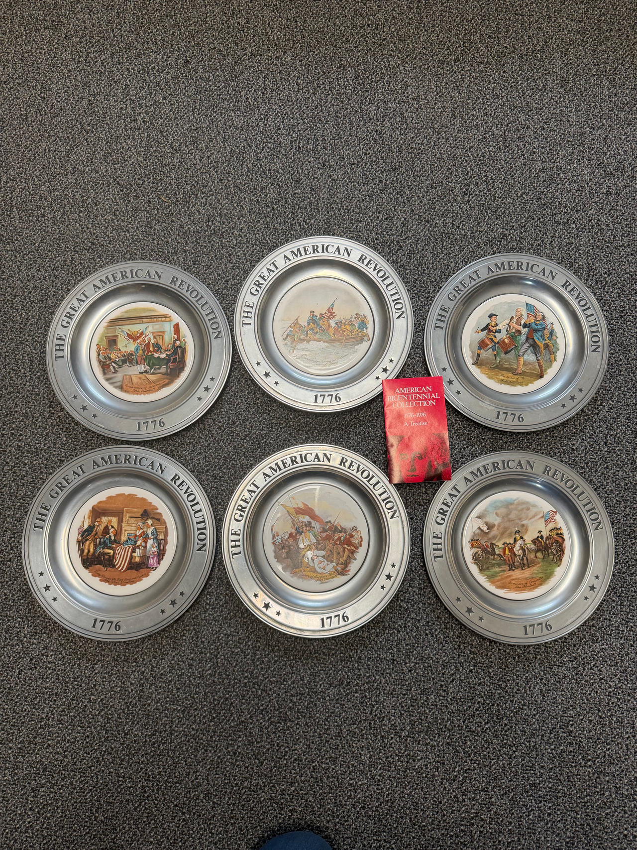 Wilton Armetale The Great American Revolution Pewter Plates Set of 6