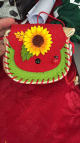 Kids Sunflower Burlap Crossbody Purse - Image 1