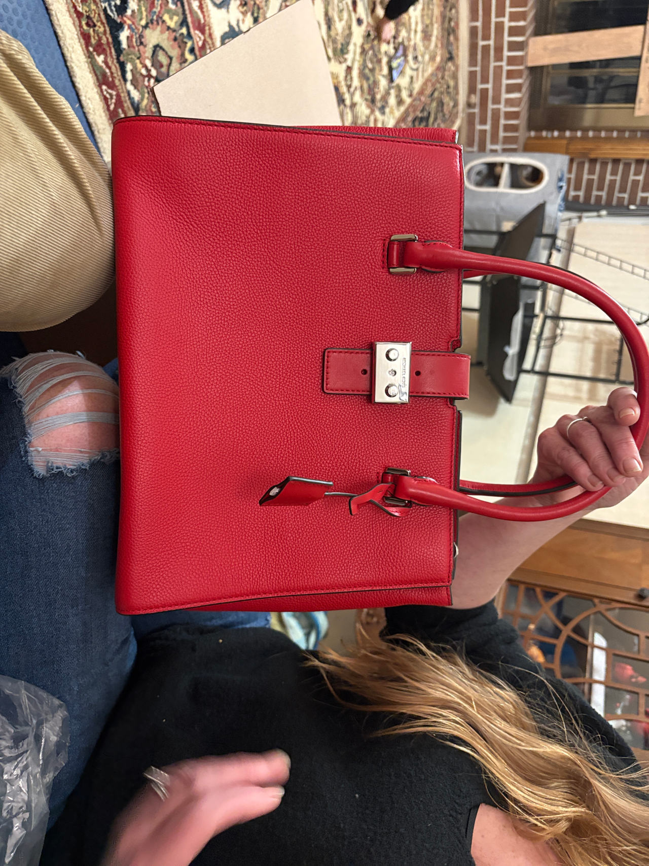 Henri Bendel West 57th Red Leather Satchel