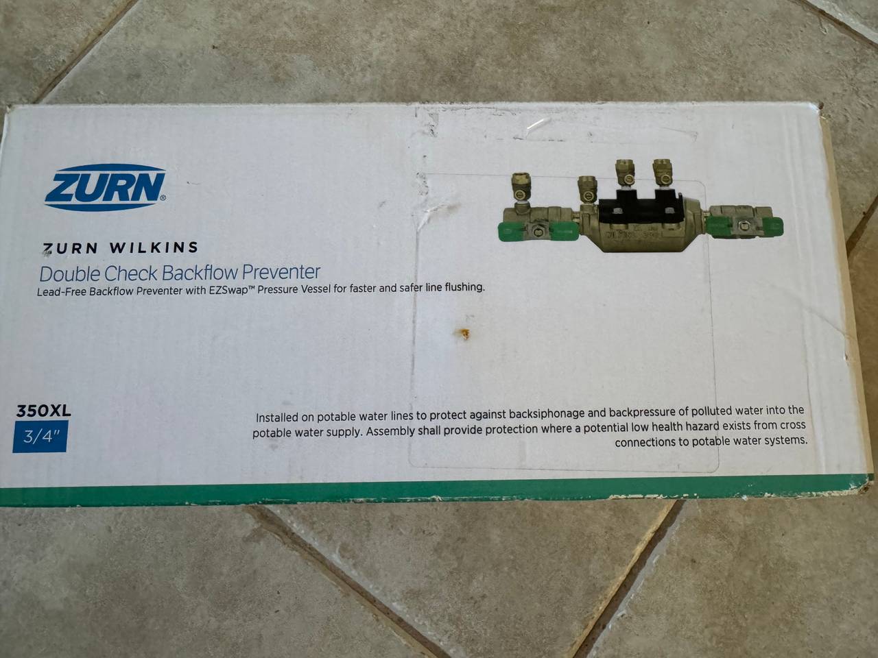 Zurn Wilkins 350XL Double Check Backflow Preventer Valve 3/4”
