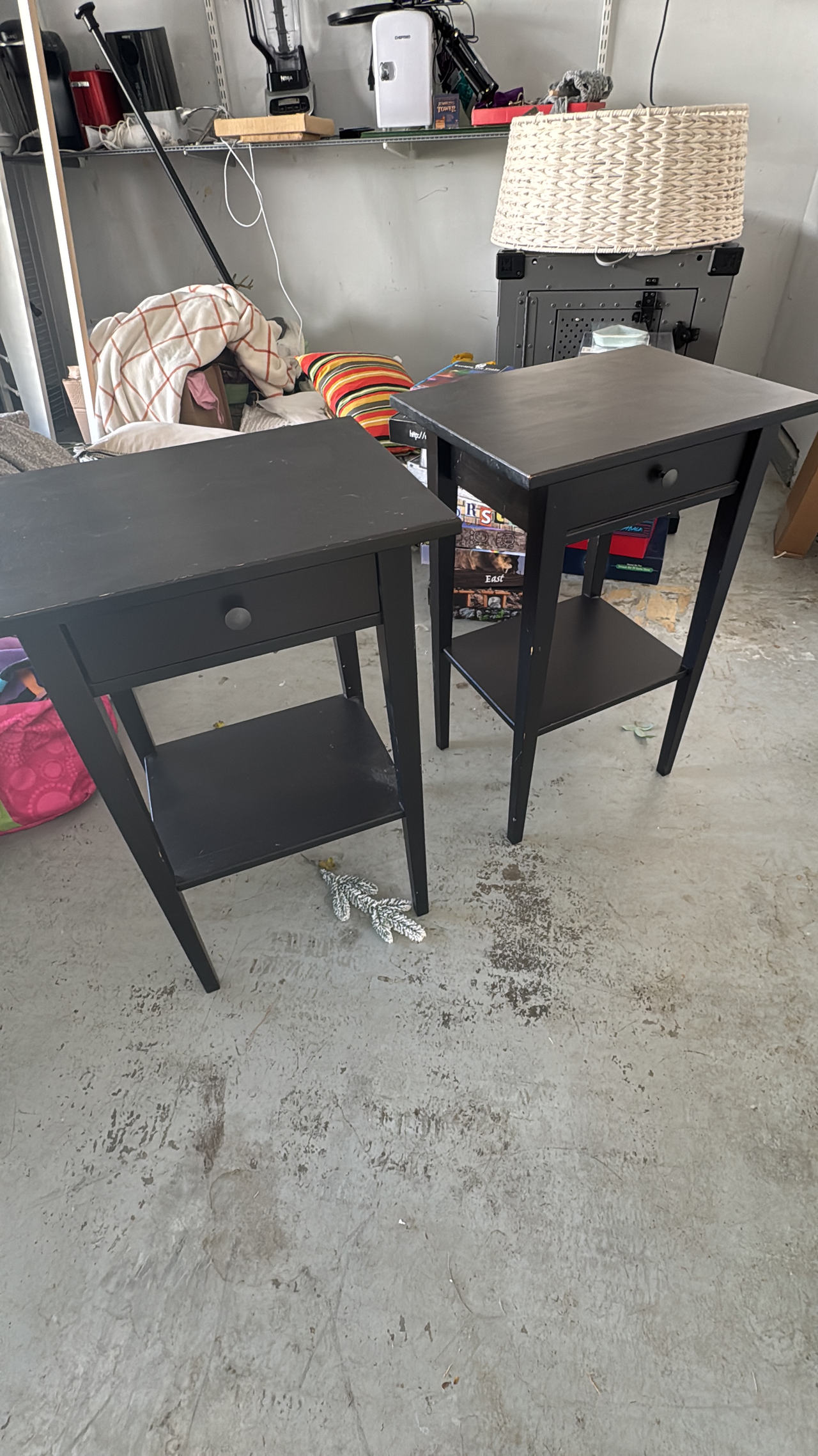 Black Wooden Nightstand