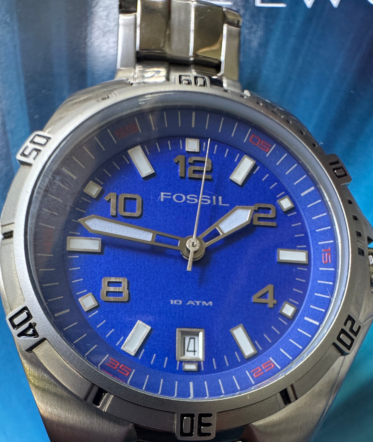 Fossil Blue Stainless Steel Watch