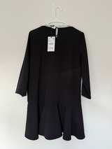 Black Long Sleeve Dress with White Lace Collar - Image 3
