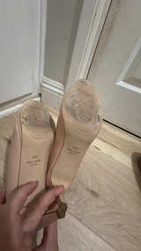 Cole Haan Women's Drado Peep Toe Platform Pump 80mm Beige - Image 4