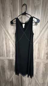 J. Jill Black Sleeveless V-Neck Midi Dress with Contrast Stitching XS Petite - Image 4