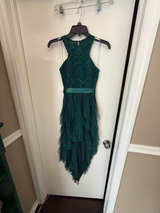 Green Sparkly Lace High-Low Homecoming Dress Size 0 - Image 1