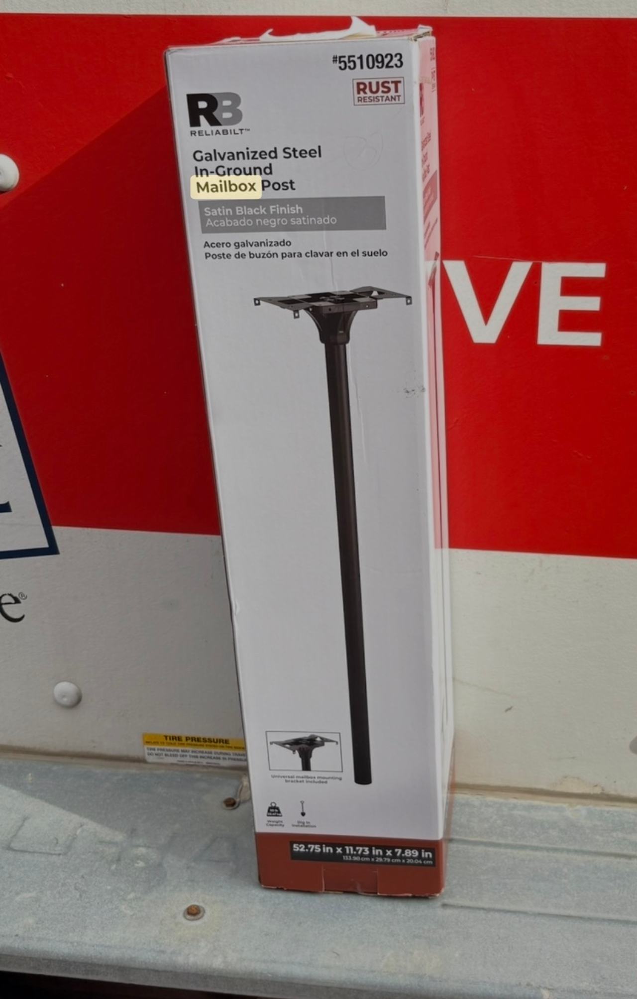 Reliabilt Galvanized Steel In-Ground Mailbox Post