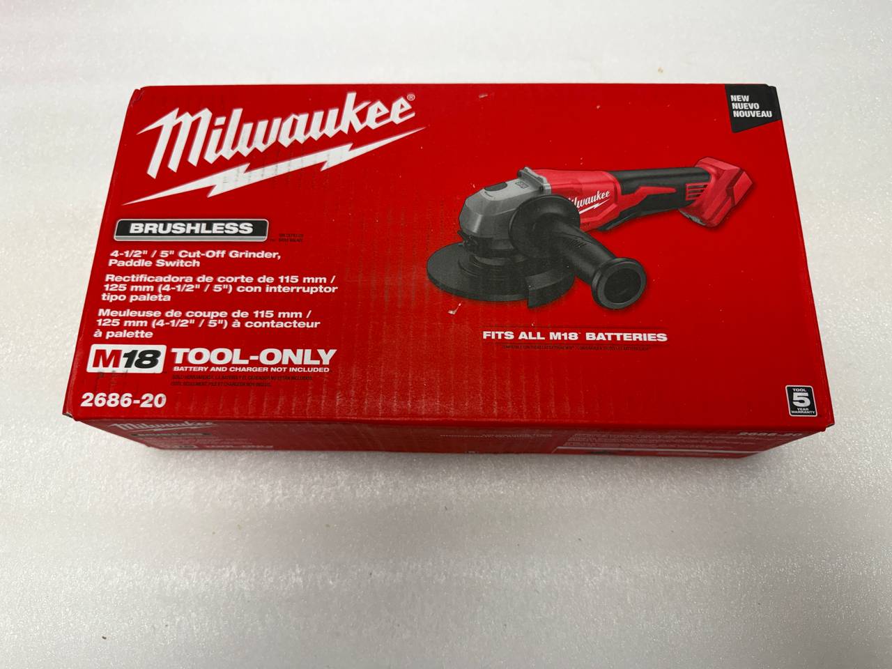 Milwaukee M18 Brushless 4-1/2" / 5" Cut-Off Grinder, Paddle Switch (Tool Only)